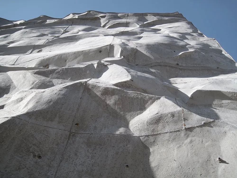Zerknitterte Wand